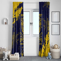 Personalized Bison Buffalo Soldiers Window Curtain American Heroes - Blue Grunge Style - Wonder Print Shop