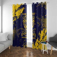 Personalized Bison Buffalo Soldiers Window Curtain American Heroes - Blue Grunge Style - Wonder Print Shop