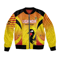 Custom Uganda Cricket Bomber Jacket Go Cricket Cranes Go - Wonder Print Shop