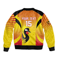 Custom Uganda Cricket Bomber Jacket Go Cricket Cranes Go - Wonder Print Shop