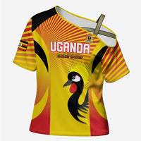 Custom Uganda Cricket Cross Shoulder Shirt Go Cricket Cranes Go - Wonder Print Shop