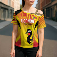 Custom Uganda Cricket Cross Shoulder Shirt Go Cricket Cranes Go - Wonder Print Shop
