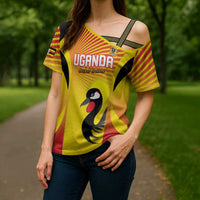 Custom Uganda Cricket Cross Shoulder Shirt Go Cricket Cranes Go - Wonder Print Shop