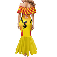 Custom Uganda Cricket Family Matching Mermaid Dress and Hawaiian Shirt Go Cricket Cranes Go - Wonder Print Shop
