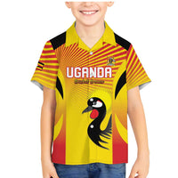 Custom Uganda Cricket Family Matching Mermaid Dress and Hawaiian Shirt Go Cricket Cranes Go - Wonder Print Shop