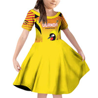 Custom Uganda Cricket Family Matching Off Shoulder Short Dress and Hawaiian Shirt Go Cricket Cranes Go - Wonder Print Shop