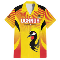 Custom Uganda Cricket Family Matching Off Shoulder Short Dress and Hawaiian Shirt Go Cricket Cranes Go - Wonder Print Shop