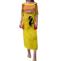 Custom Uganda Cricket Family Matching Puletasi and Hawaiian Shirt Go Cricket Cranes Go - Wonder Print Shop