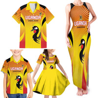 Custom Uganda Cricket Family Matching Tank Maxi Dress and Hawaiian Shirt Go Cricket Cranes Go - Wonder Print Shop