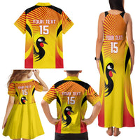Custom Uganda Cricket Family Matching Tank Maxi Dress and Hawaiian Shirt Go Cricket Cranes Go - Wonder Print Shop