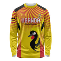 Custom Uganda Cricket Long Sleeve Shirt Go Cricket Cranes Go - Wonder Print Shop