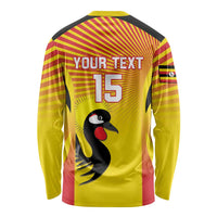 Custom Uganda Cricket Long Sleeve Shirt Go Cricket Cranes Go - Wonder Print Shop
