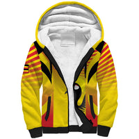 Custom Uganda Cricket Sherpa Hoodie Go Cricket Cranes Go - Wonder Print Shop