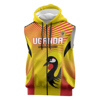 Custom Uganda Cricket Sleeveless Zip Hoodie Go Cricket Cranes Go - Wonder Print Shop