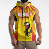 Custom Uganda Cricket Sleeveless Zip Hoodie Go Cricket Cranes Go - Wonder Print Shop
