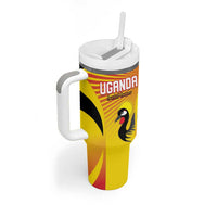 Custom Uganda Cricket Tumbler With Handle Go Cricket Cranes Go - Wonder Print Shop