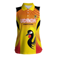 Custom Uganda Cricket Women Sleeveless Polo Shirt Go Cricket Cranes Go - Wonder Print Shop