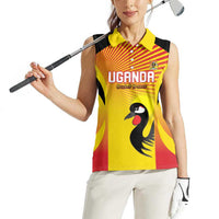 Custom Uganda Cricket Women Sleeveless Polo Shirt Go Cricket Cranes Go - Wonder Print Shop