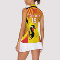 Custom Uganda Cricket Women Sleeveless Polo Shirt Go Cricket Cranes Go - Wonder Print Shop