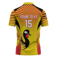 Custom Uganda Cricket Zipper Polo Shirt Go Cricket Cranes Go - Wonder Print Shop