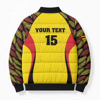 Custom Uganda Cricket Bomber Puffer Jacket Go Cricket Cranes - Wonder Print Shop