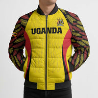 Custom Uganda Cricket Bomber Puffer Jacket Go Cricket Cranes - Wonder Print Shop