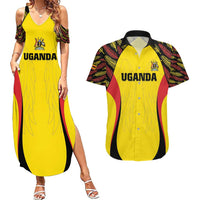Custom Uganda Cricket Couples Matching Summer Maxi Dress and Hawaiian Shirt Go Cricket Cranes - Wonder Print Shop