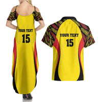 Custom Uganda Cricket Couples Matching Summer Maxi Dress and Hawaiian Shirt Go Cricket Cranes - Wonder Print Shop