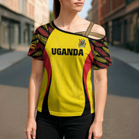 Custom Uganda Cricket Cross Shoulder Shirt Go Cricket Cranes - Wonder Print Shop