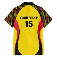 Custom Uganda Cricket Family Matching Off The Shoulder Long Sleeve Dress and Hawaiian Shirt Go Cricket Cranes - Wonder Print Shop