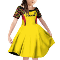 Custom Uganda Cricket Family Matching Off Shoulder Short Dress and Hawaiian Shirt Go Cricket Cranes - Wonder Print Shop