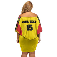 Custom Uganda Cricket Family Matching Off Shoulder Short Dress and Hawaiian Shirt Go Cricket Cranes - Wonder Print Shop