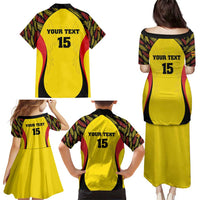 Custom Uganda Cricket Family Matching Puletasi and Hawaiian Shirt Go Cricket Cranes - Wonder Print Shop
