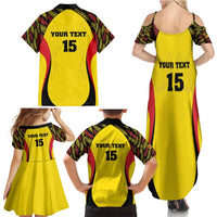 Custom Uganda Cricket Family Matching Summer Maxi Dress and Hawaiian Shirt Go Cricket Cranes - Wonder Print Shop