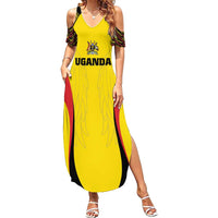 Custom Uganda Cricket Family Matching Summer Maxi Dress and Hawaiian Shirt Go Cricket Cranes - Wonder Print Shop