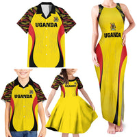 Custom Uganda Cricket Family Matching Tank Maxi Dress and Hawaiian Shirt Go Cricket Cranes - Wonder Print Shop