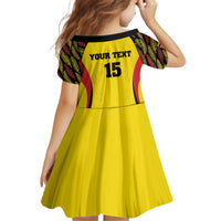 Custom Uganda Cricket Kid Short Sleeve Dress Go Cricket Cranes - Wonder Print Shop