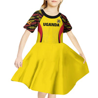 Custom Uganda Cricket Kid Short Sleeve Dress Go Cricket Cranes - Wonder Print Shop