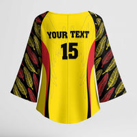 Custom Uganda Cricket Kimono Sleeve Blouse Go Cricket Cranes - Wonder Print Shop