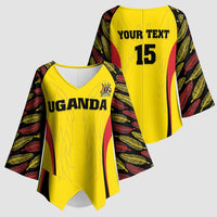 Custom Uganda Cricket Kimono Sleeve Blouse Go Cricket Cranes - Wonder Print Shop