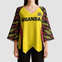 Custom Uganda Cricket Kimono Sleeve Blouse Go Cricket Cranes - Wonder Print Shop