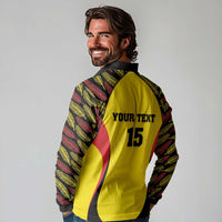 Custom Uganda Cricket Long Sleeve Polo Shirt Go Cricket Cranes - Wonder Print Shop