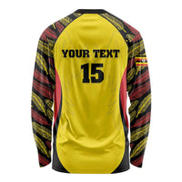 Custom Uganda Cricket Long Sleeve Shirt Go Cricket Cranes - Wonder Print Shop