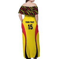 Custom Uganda Cricket Off Shoulder Maxi Dress Go Cricket Cranes - Wonder Print Shop