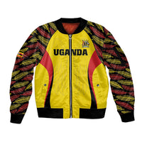 Custom Uganda Cricket Sleeve Zip Bomber Jacket Go Cricket Cranes - Wonder Print Shop