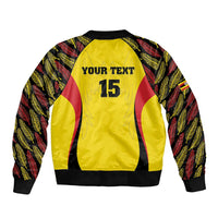 Custom Uganda Cricket Sleeve Zip Bomber Jacket Go Cricket Cranes - Wonder Print Shop