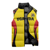 Custom Uganda Cricket Sleeveless Puffer Jacket Go Cricket Cranes - Wonder Print Shop