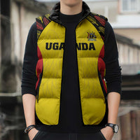Custom Uganda Cricket Sleeveless Puffer Jacket Go Cricket Cranes - Wonder Print Shop