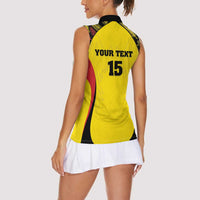 Custom Uganda Cricket Women Sleeveless Polo Shirt Go Cricket Cranes - Wonder Print Shop