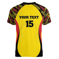 Custom Uganda Cricket Women V-Neck T-Shirt Go Cricket Cranes - Wonder Print Shop